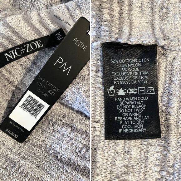 NWT NIC+ZOE Lace It Back Grey Space Dye Cardigan - Picture 7 of 7